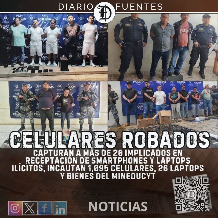 20 presos: talleres de venta de smartphones y laptops hurtadas